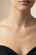 14K NEEDLE CHAIN NECKLACE 18INC