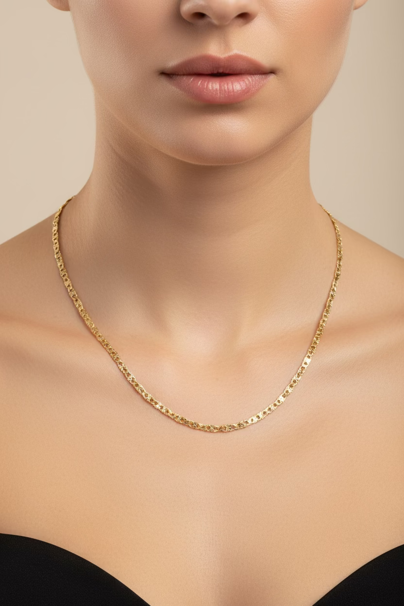 14K VALENTINO CHAIN STYLE NECKLACE 3N-60CM LCC-29470029