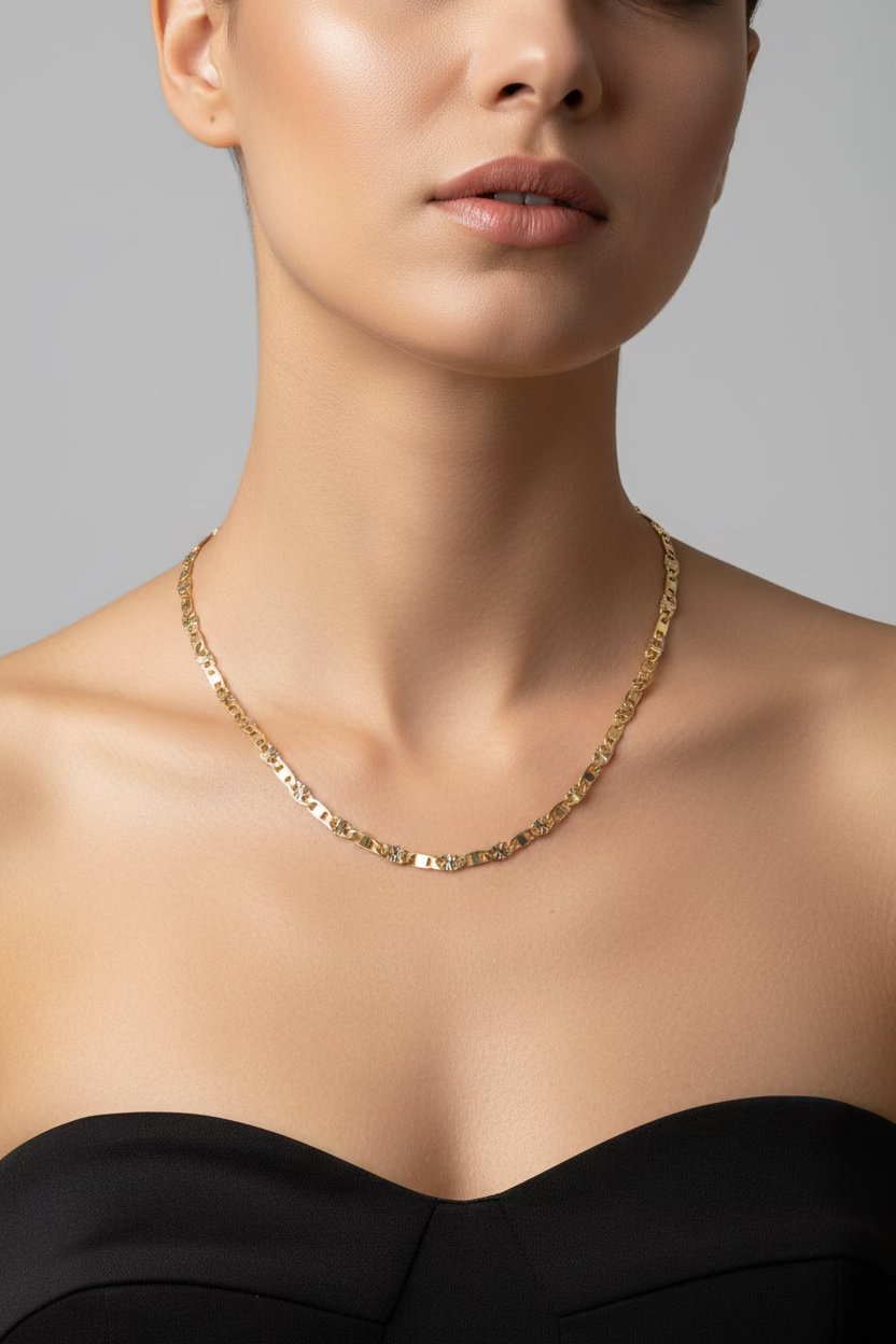 14K VALENTINO LINK CHAIN NECKLACE 4N-60CM LCC-31340008
