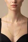 14K BAR BEADED CHAIN NECKLACE 2.5N-60CM LCC-30220053
