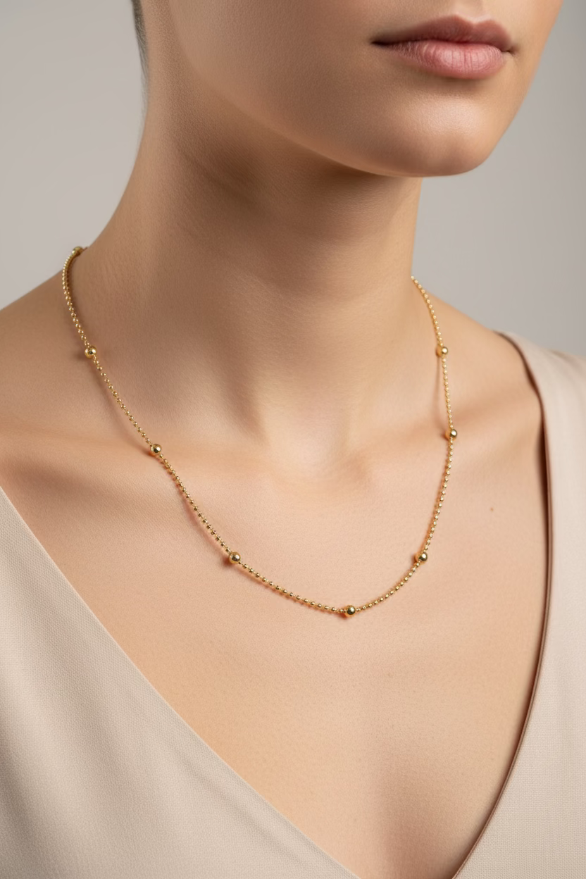 14K BEADED CHAIN STYLE NECKLACE 3.5N-60CM LCC-38100020