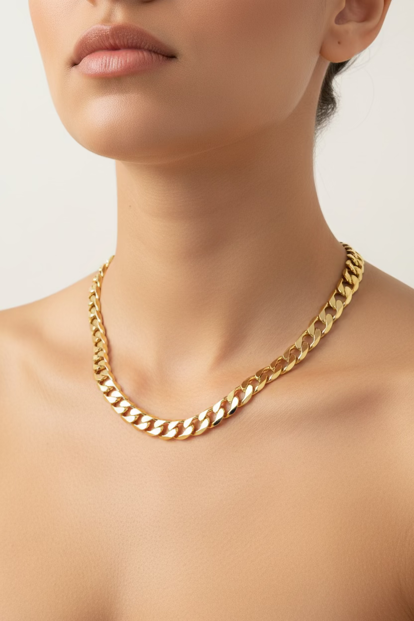 14K 32IN CUBAN LINK CHAIN STYLE NECKLACE 6DC-80CM