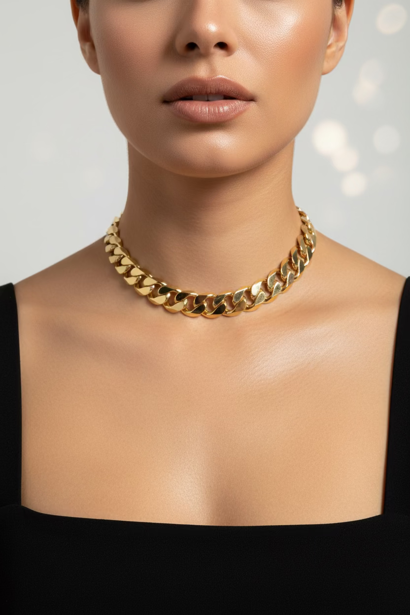 14K 28IN CUBAN LINK STYLE NECKLACE 6DC-70CM X000982699
