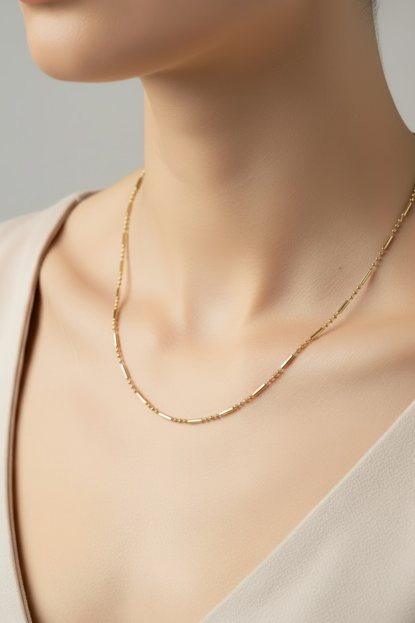 14K 18IN BEAD BALL CHAIN NECKLACE 1.5N-45CM LCC-35250017