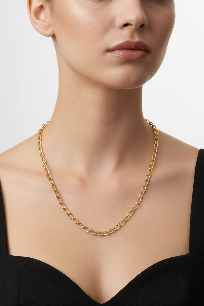 14K 18IN OVAL ROLO CHAIN STYLE NECKLACE 45CM X001143501