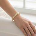 14K STARRY NIGHT DIAMOND-CUT BANGLE BRACELET