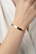 14K 8N FLAT MARINER NAMEPLATE LINK BRACELET 8N-6N PS-01590003