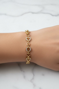 14K HEART-SHAPED "CZ" DESIGN BRACELET ZM