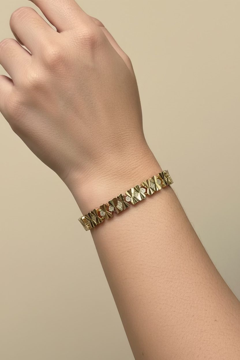 14K HEART-SHAPED TENNIS BRACELET SL-10580004