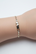 14K WHITE BUTTERFLY NAMEPLATE FIGARO YOUTH BRA BRACELET 15CM PS-00570006