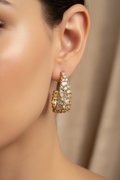 14K CLEAR HALF-HOOP CURVED HUGGIE