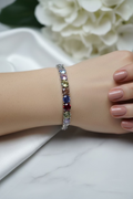WHG 19CM ROUND CUT RAINBOW STONES LINK TENNIS BRACELET 19CM MS-01540001