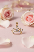 14K CLEAR QUINCEAÑERA CROWN 15 PENDANT CHARM