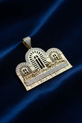 14K ARCH-CUTOUT ICED LAST SUPPER PENDANT CHARM YAH521B