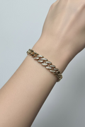 14K ICED-OUT CENTER ACCENT CUBAN LINK BRACELET