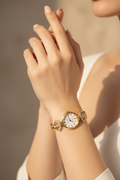 14K CLEAR DRESS BRACELET WATCH