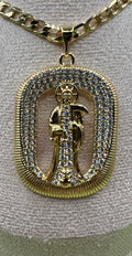 14K La Santa Muerte Pendant ZPYX-3992