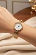14K CLEAR MARQUISE-CUT CRYSTAL COCKTAIL WATCH