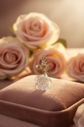 14K IRIDESCENT RESIN ROSE PENDANT