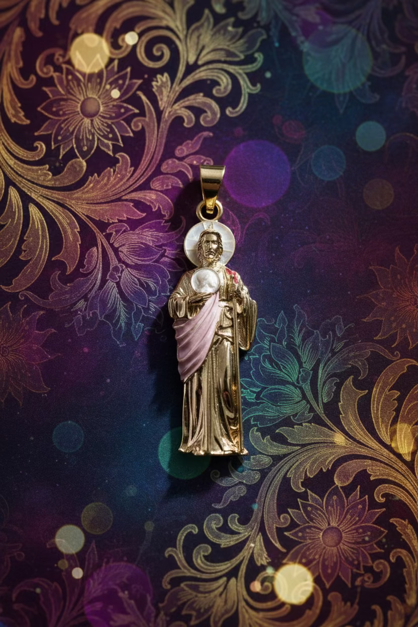 14K TRI-COLIR SAN JUDAS TADEO PENDANT
