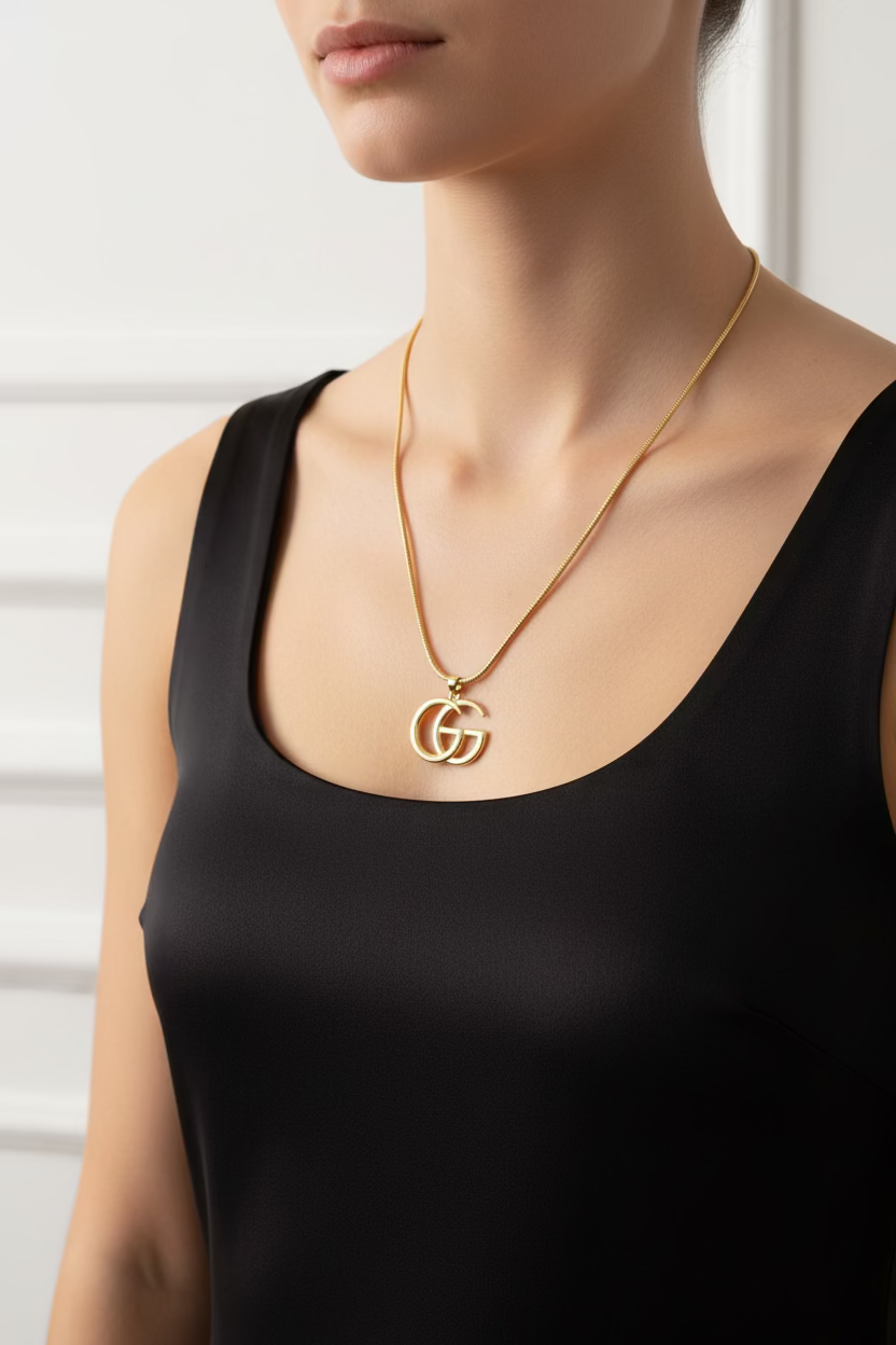 14K 18+2IN INSP GG MARMONT DOUBLE G PENDANT NECKLACE