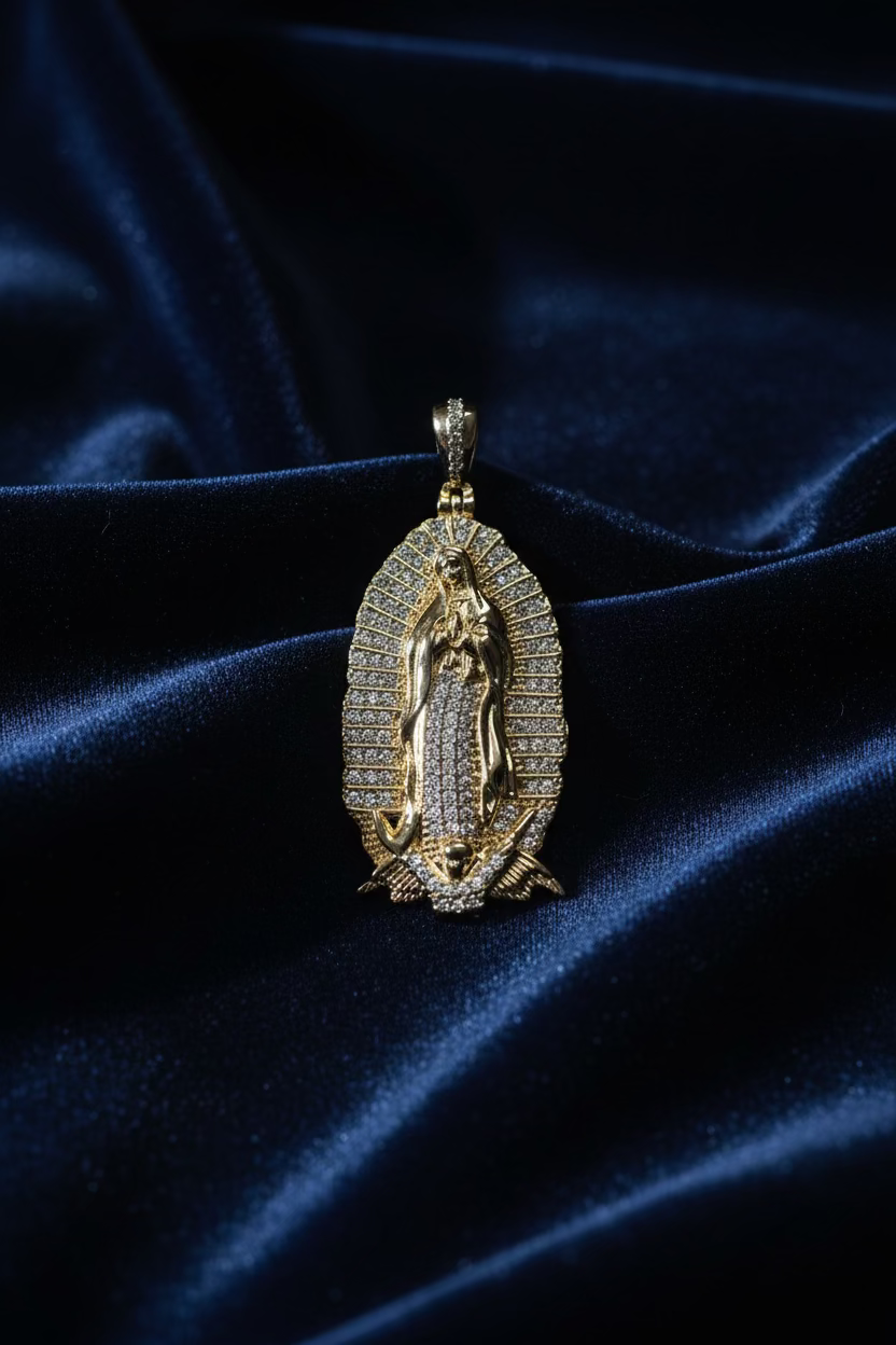 14K VIRGIN MARY OUR LADY OF GUADALUPE PENDANT QY572A