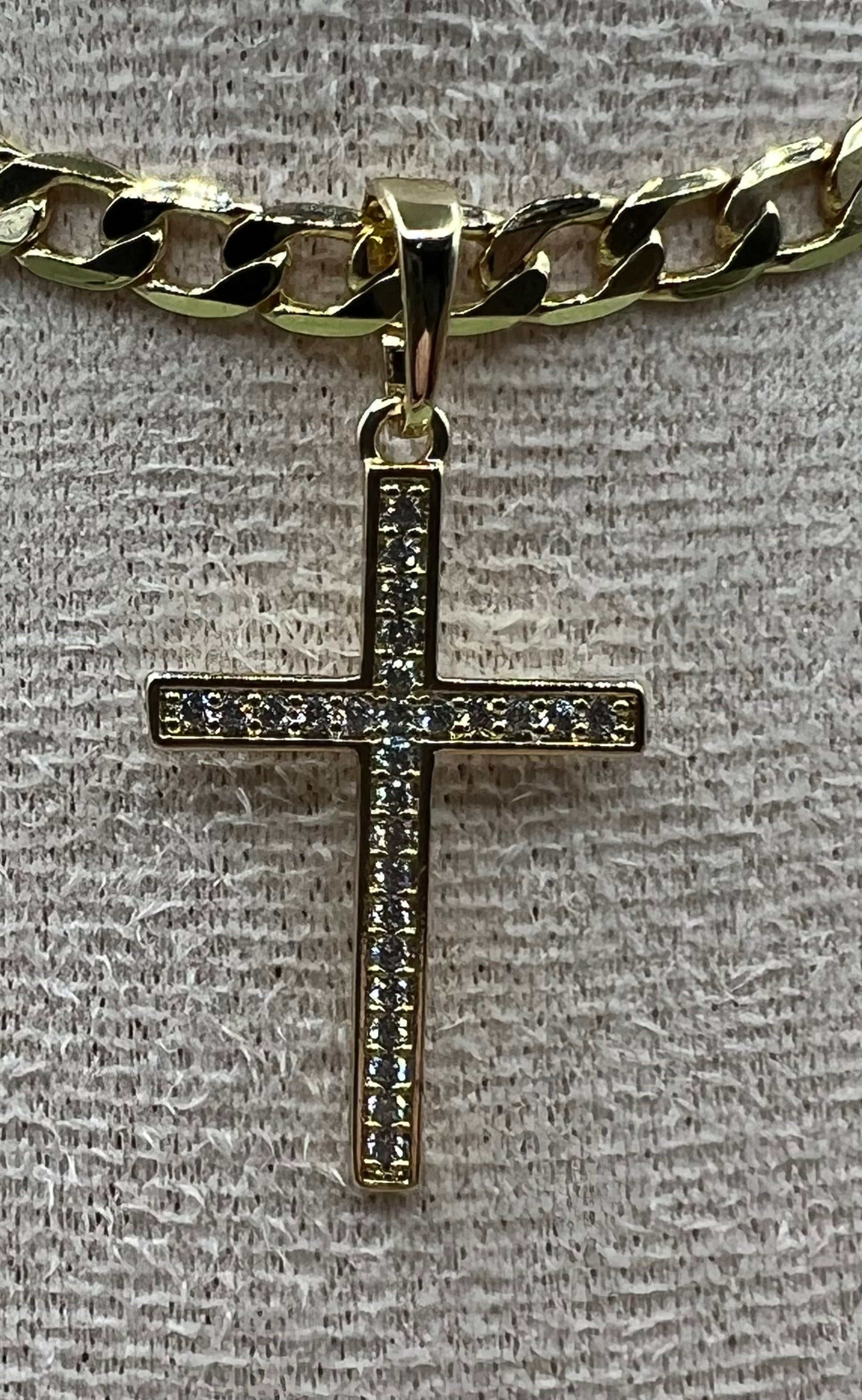 14K Bling Cross Pendant ZPYX-2582