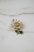 14K SUNFLOWER SPINNER PENDANT