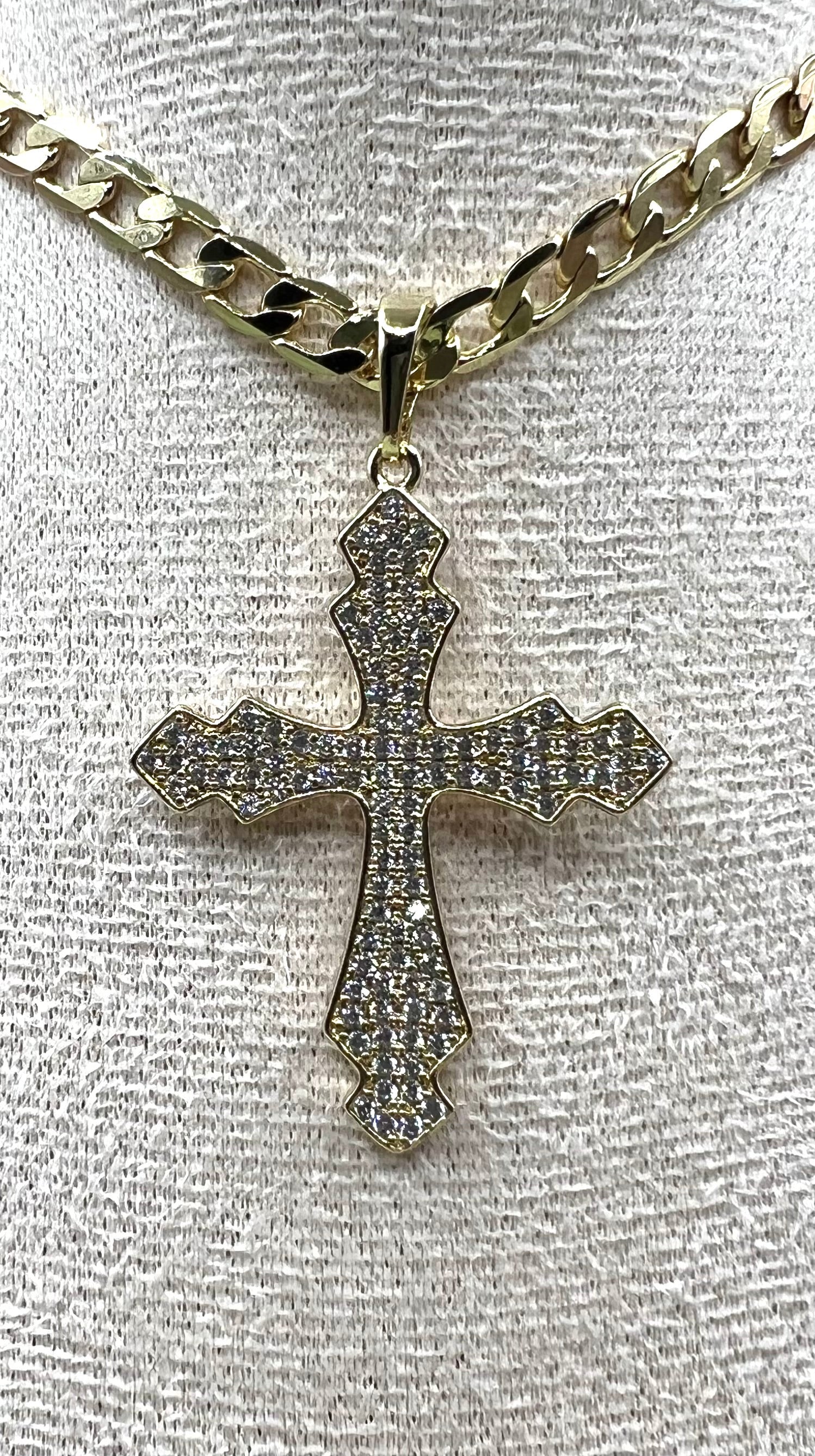 14K Bling Cross Pendant ZPYX9-0910