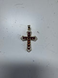 14K RED-ORANGE CROSS PENDANT YAH682G