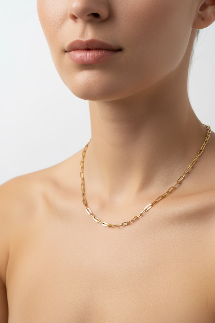 14K 24IN PAPERCLIP LINK CHAIN NECKLACE X000985597