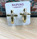 14K Cross Huggie Earing TEYX-8667