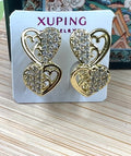 14K Double Heart Hoop Earing ZEYX-0288