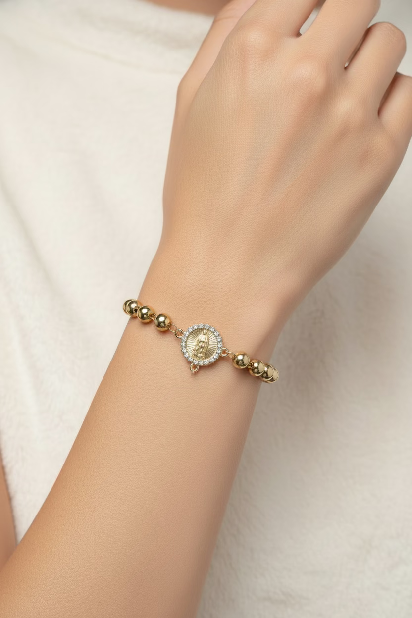 14K 6N SAN JUDAS TADEO ROSARY BRACELET CS-18330004