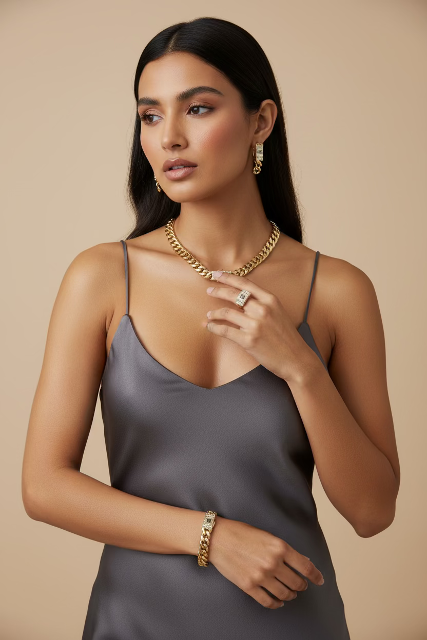 14K INSP MCO CUBAN LINK 4-PICES SET GT-08910001