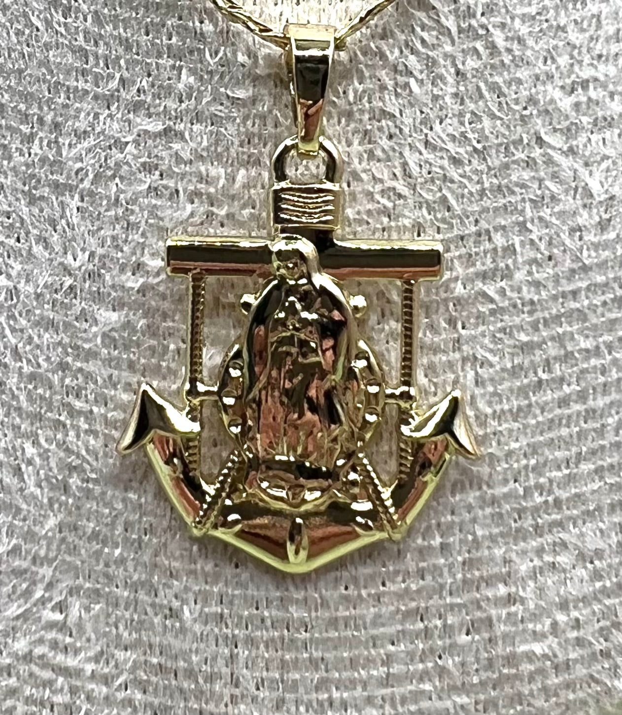 14K Anchor Religious Pendant 23 10212