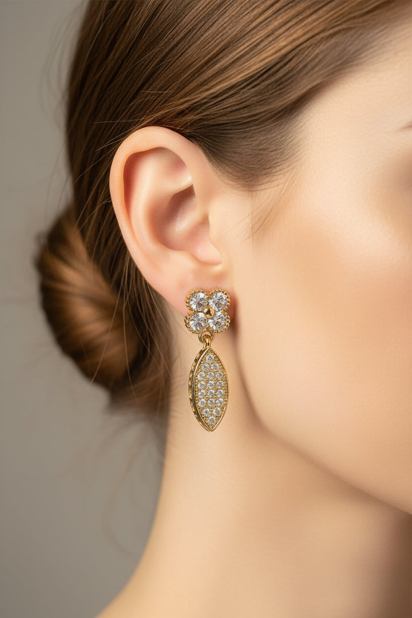 14K Dangle Stud RQ-Clover