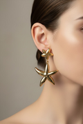 14K DOUBLE STARFISH DROP EARRINGS
