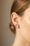 14K PURPLE ANAMEL BUTTERFLY EARRING X001210882