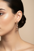 14K BEADED HOOP EARRING