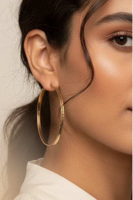 14K FILIGREE HEART-PATTERNED FLAT HOOPS EARRINGS