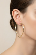 14K 2IN HEART SHAPE TWISTED HOOP R-24970005