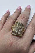 14K CLEAR EUROPA INTERLOCK RING