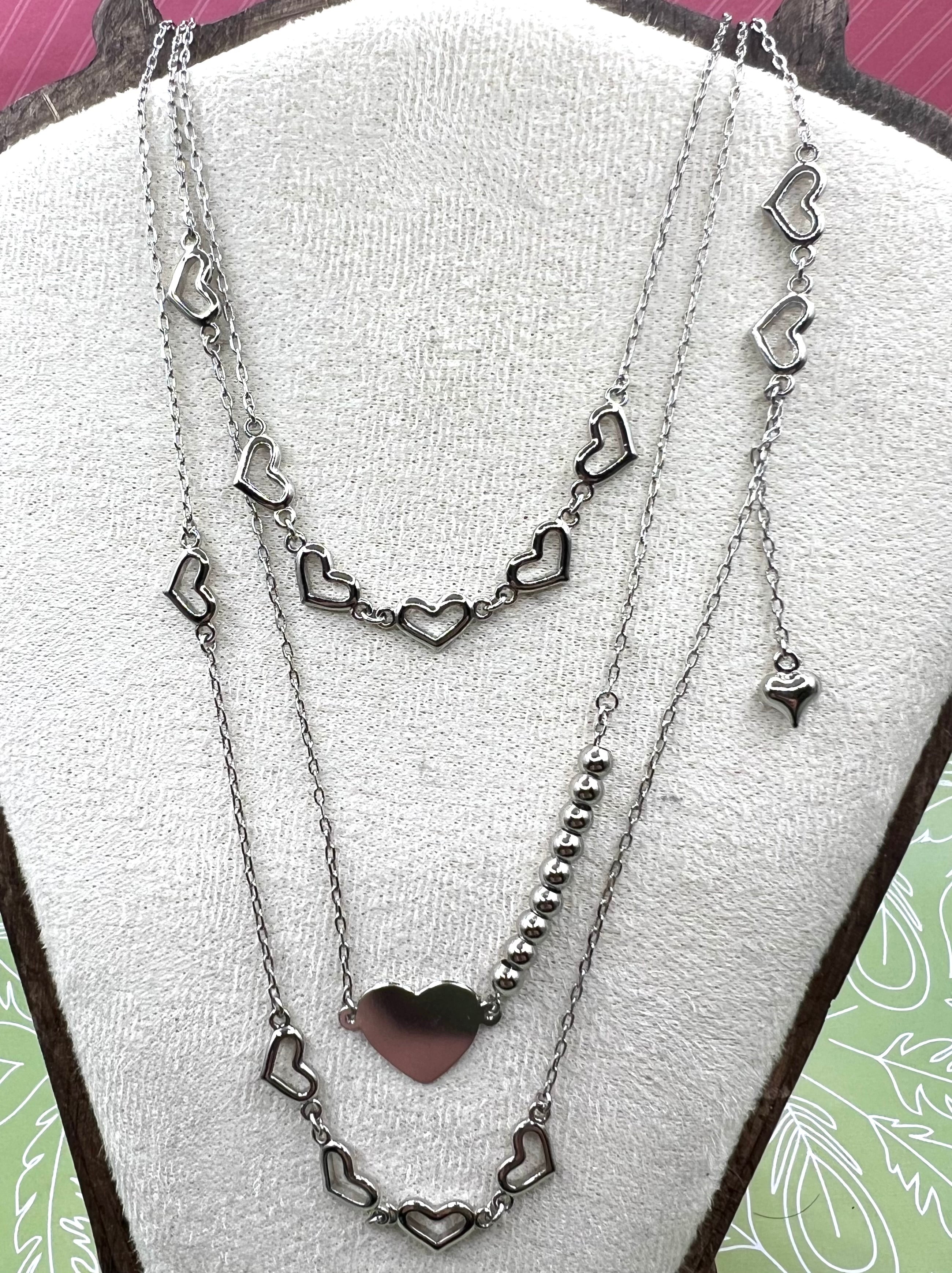 WHG Heart 3 Tier Necklace
