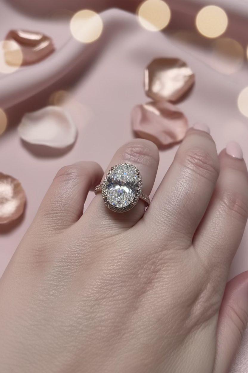 14K CLEAR OVAL CRYSTAL RING X000830770