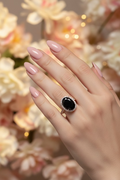 14K BLACK OVAL CRYSTAL RING X000015184