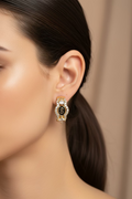 14K INSP MONACO CLEAR HUGGIE HOOP EARRINGS