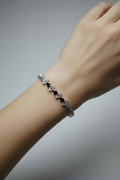 14K MARQUISE LINK BRACELET FEATURING BLACK ONIYX AND CRYSTAL ACCENTS