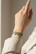 14K VINTAGE-STYLE FOUR-LEAF CLOVER BRACELET