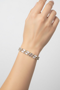 14K CLEAR DOUBLE-ROW BAGUETTE TENNIS BRACELET